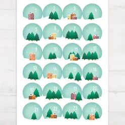 Adventskalender Aufkleber Zahlen 