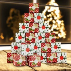 Adventskalender zum Selbstbefüllen "Boxen rot-weiß"