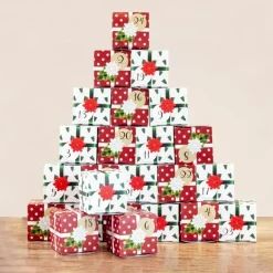 Adventskalender zum Selbstbefüllen "Boxen rot-weiß"