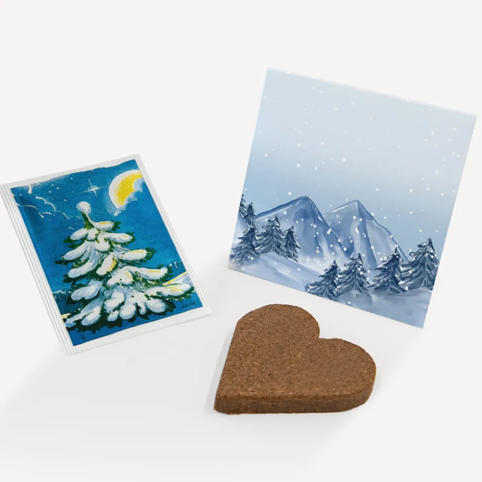 Anzuchtset Herz geschäftlich "Winterlandschaft Berge"