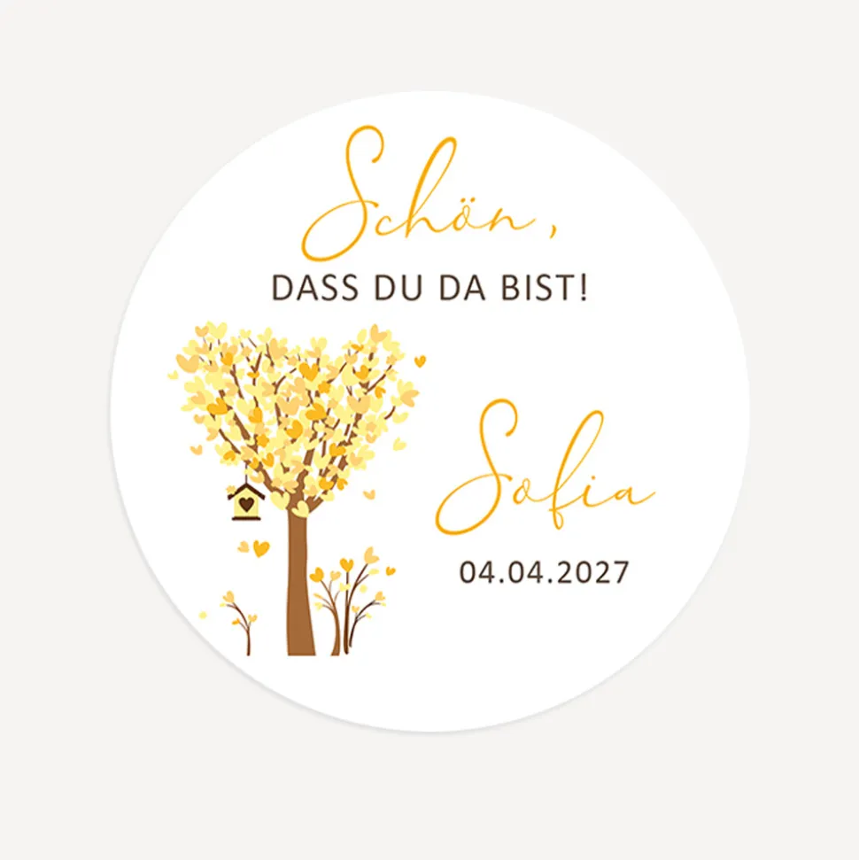 Aufkleber "Baum Herzen"
