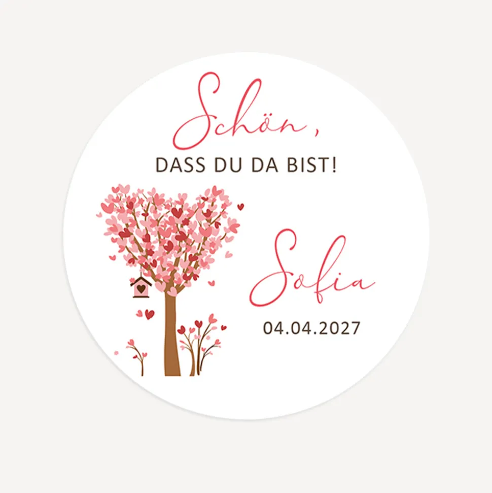 Aufkleber "Baum Herzen"