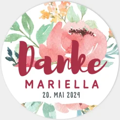 Aufkleber Geburtstag Blumen