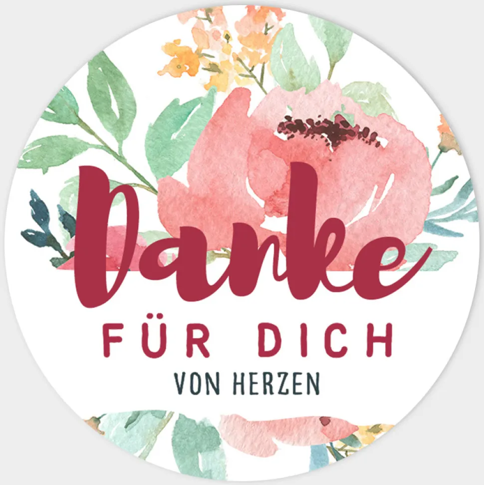 Aufkleber Geburtstag Blumen