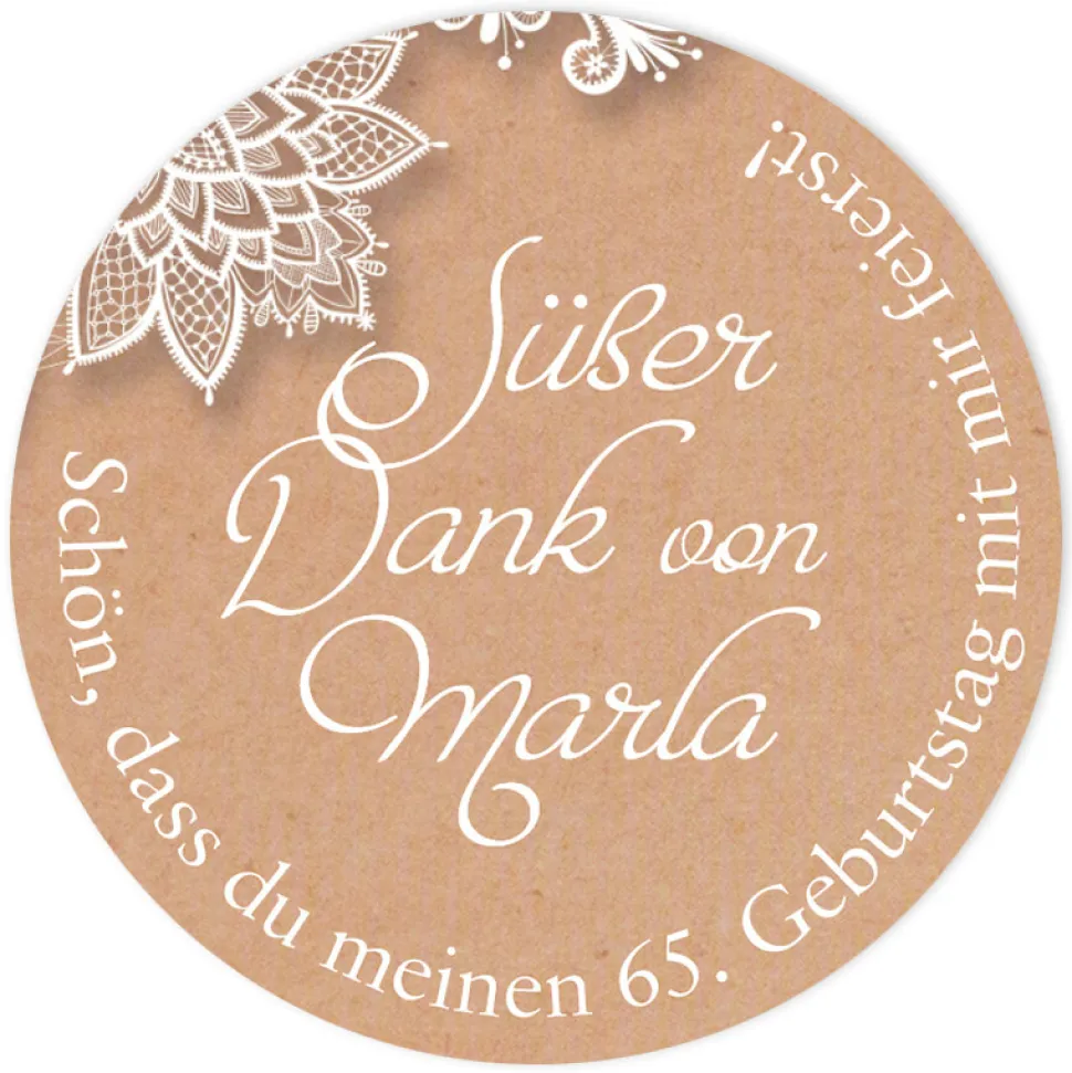 Aufkleber Geburtstag Vintage Spitze
