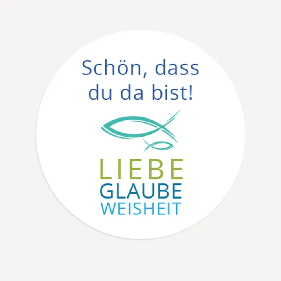 Aufkleber Junge "Liebe Glaube Weisheit"