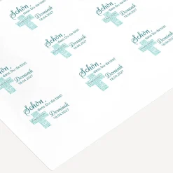 Aufkleber Kommunion Junge "Kreuz Modern"