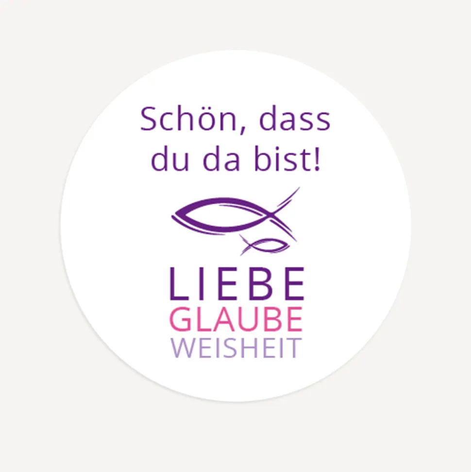 Aufkleber Mädchen "Liebe Glaube Weisheit"