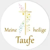 Aufkleber Taufe Kreuz mit Symbolen