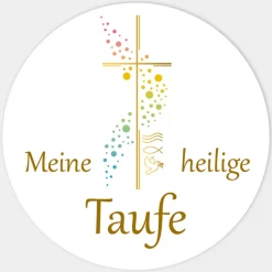 Aufkleber Taufe Kreuz mit Symbolen