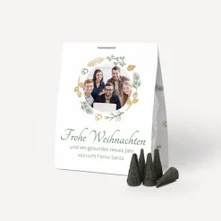Aufsteller + Tütchen "Winterkranz" mit Crottendorfer Räucherkerzen "Weihrauch"