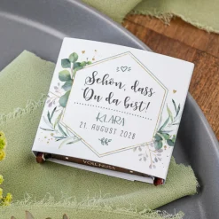 Banderole Mini Schokolade "Aquarell Eukalyptus Zweige"