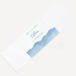 Banderole Mini Schokolade "Aquarell mit Taube blau"