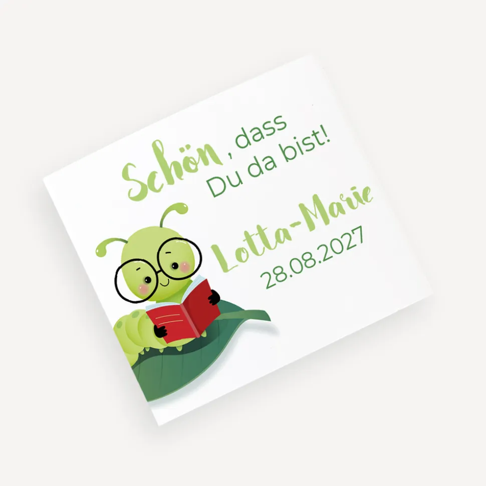 Banderole Mini Schokolade "Bücherwurm"