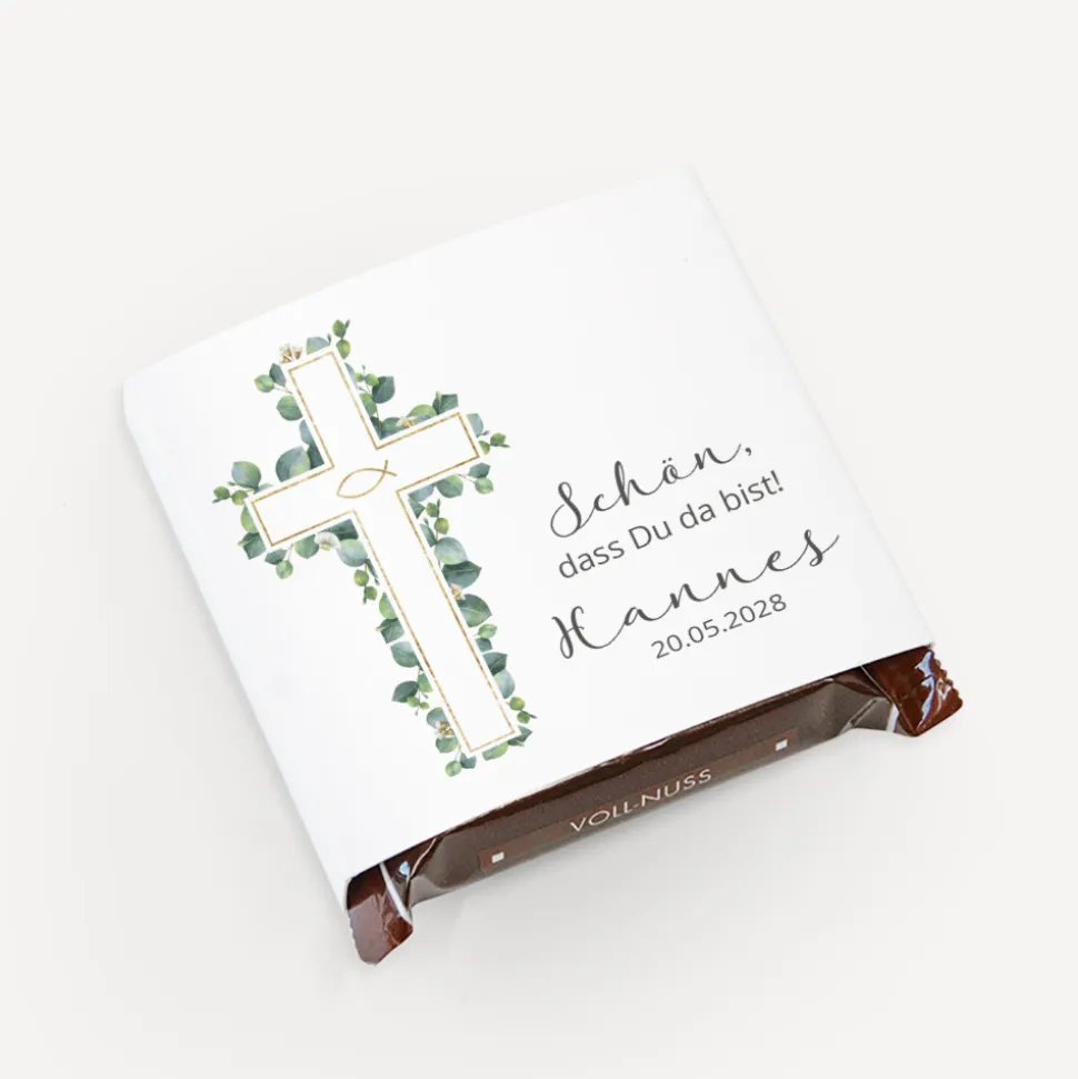 Banderole Mini Schokolade "Eukalyptus Kreuz"