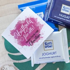 Banderole Mini Schokolade Hüftgold personalisiert