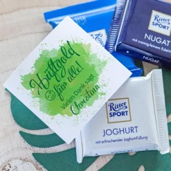 Banderole Mini Schokolade Hüftgold personalisiert