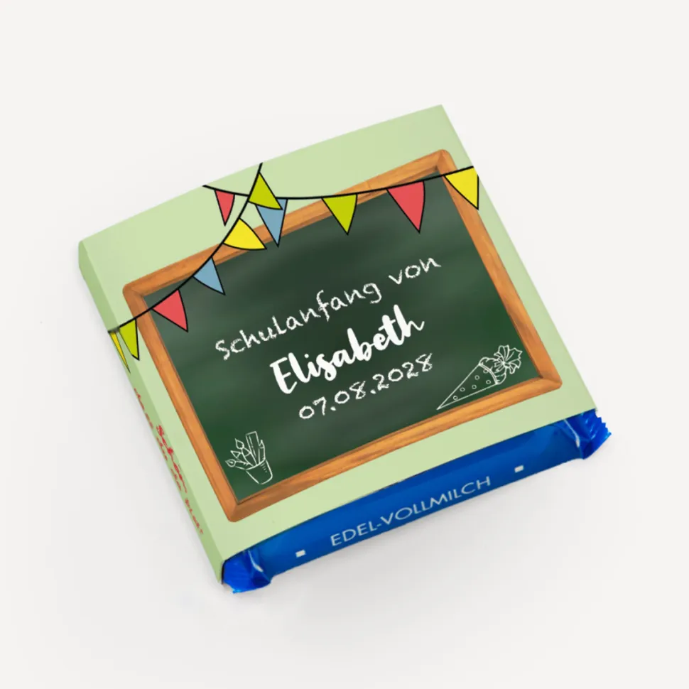 Banderole Mini Schokolade "Hurra Schulkind"