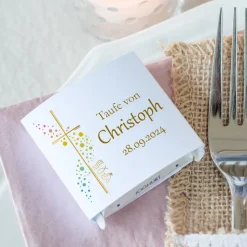 Banderole Mini Schokolade Kreuz mit Symbolen