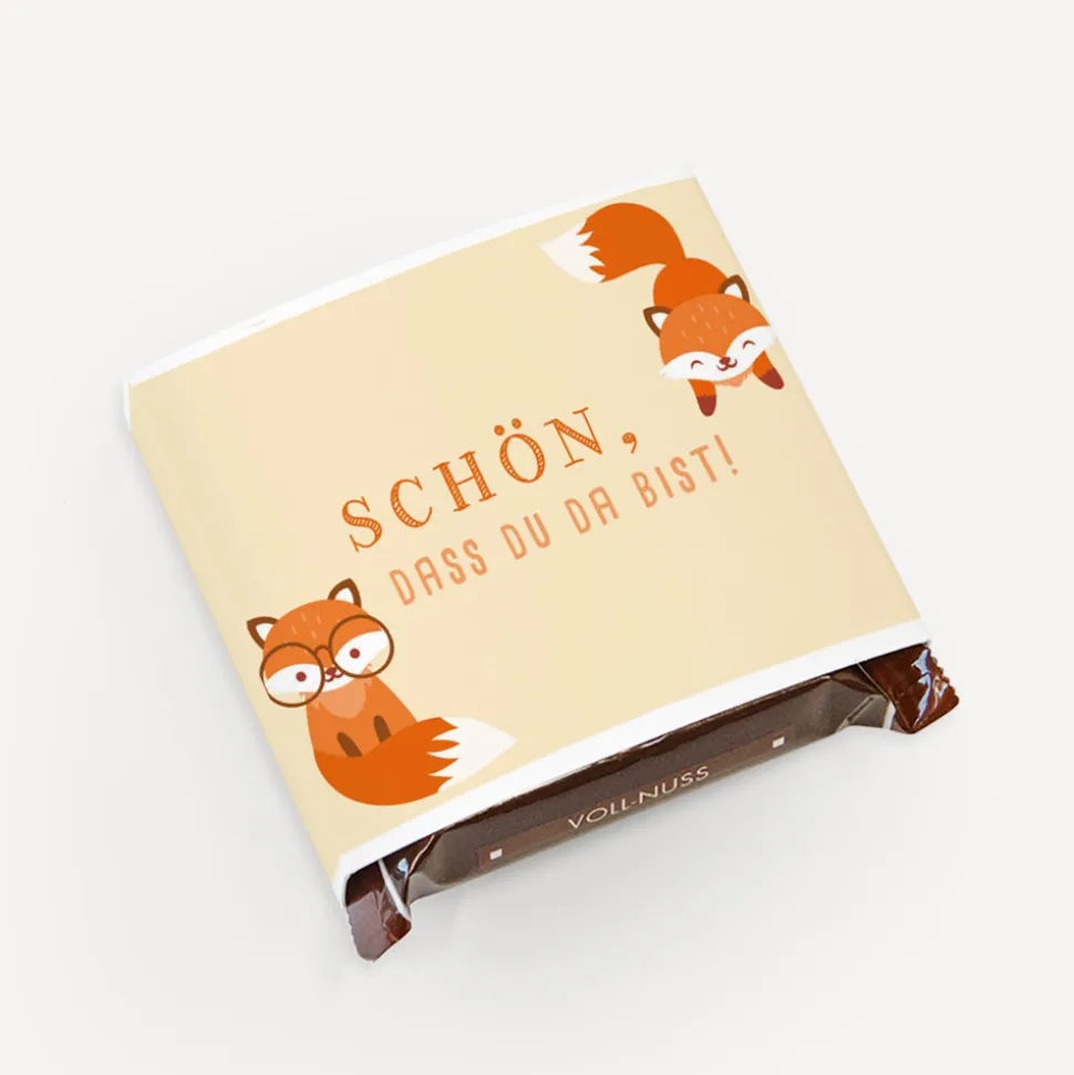 Banderole Mini Schokolade "Schlauer Fuchs"
