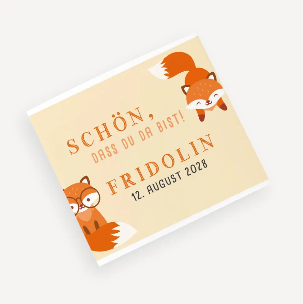 Banderole Mini Schokolade "Schlauer Fuchs"