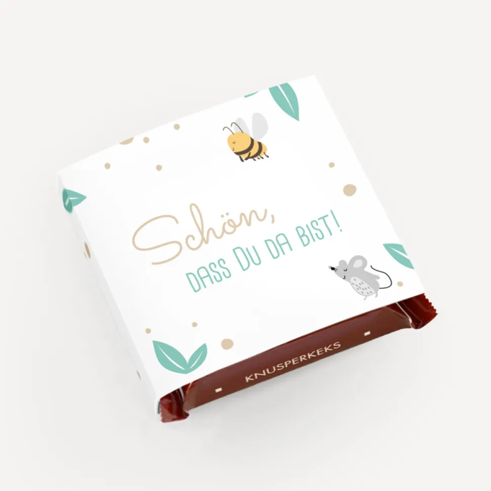 Banderole Mini Schokolade "Tierische Buchstaben"