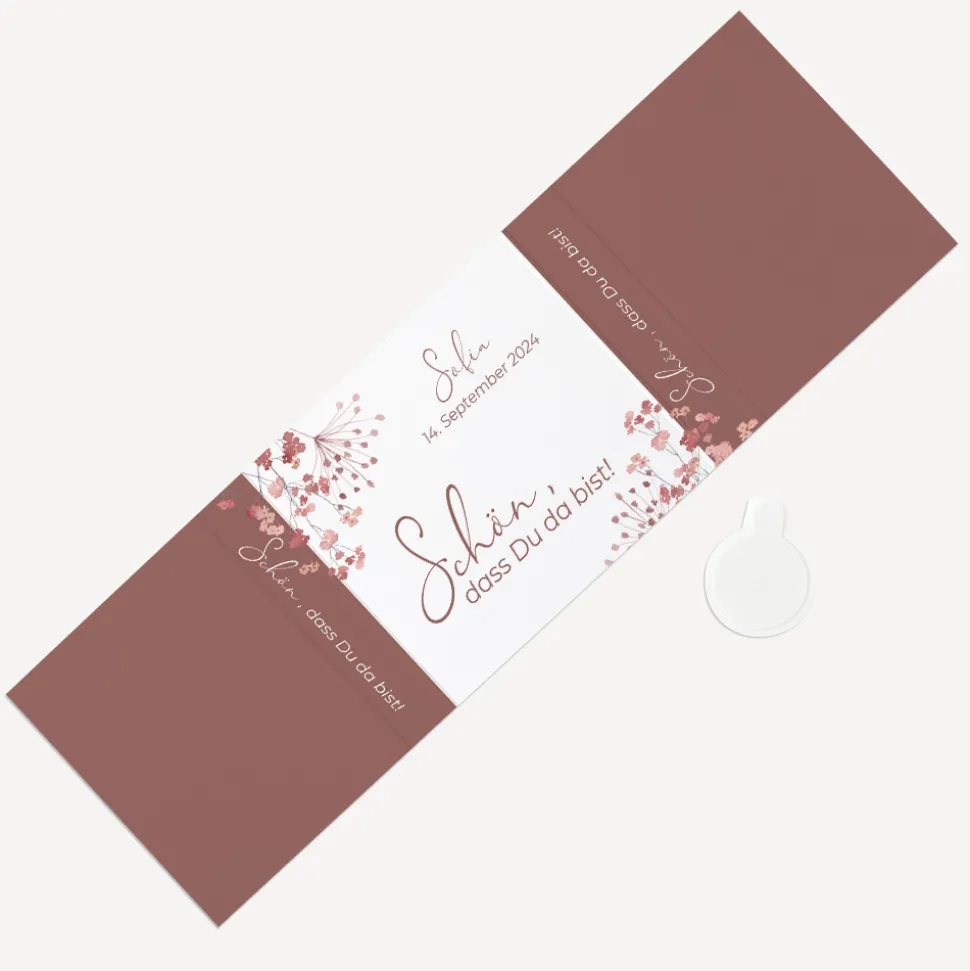Banderole Mini Schokolade "Trockenblumen Blush"
