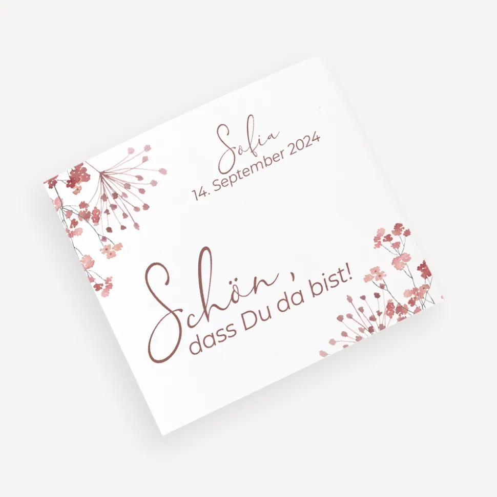 Banderole Mini Schokolade "Trockenblumen Blush"