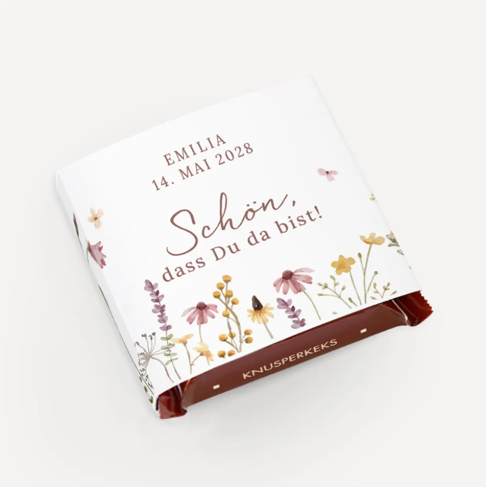 Banderole Mini Schokolade "Wildromantische Blüten"