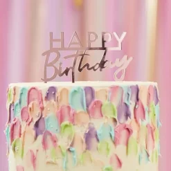 Cake Topper Acryl "Happy Birthday" roségold