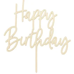 Cake Topper aus Holz "Happy Birthday"