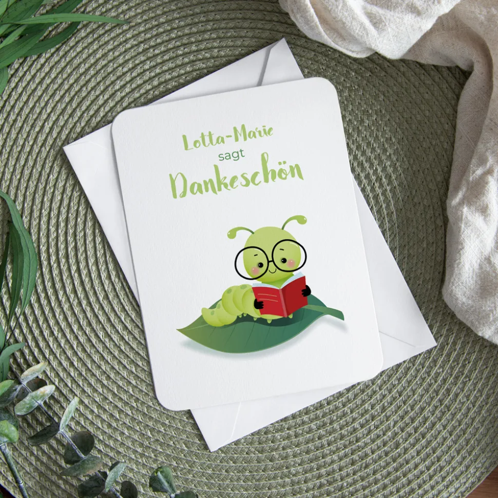 Danksagung Einschulung "Bücherwurm"