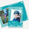 Danksagung Einschulung Junge "Farbklecks" blau