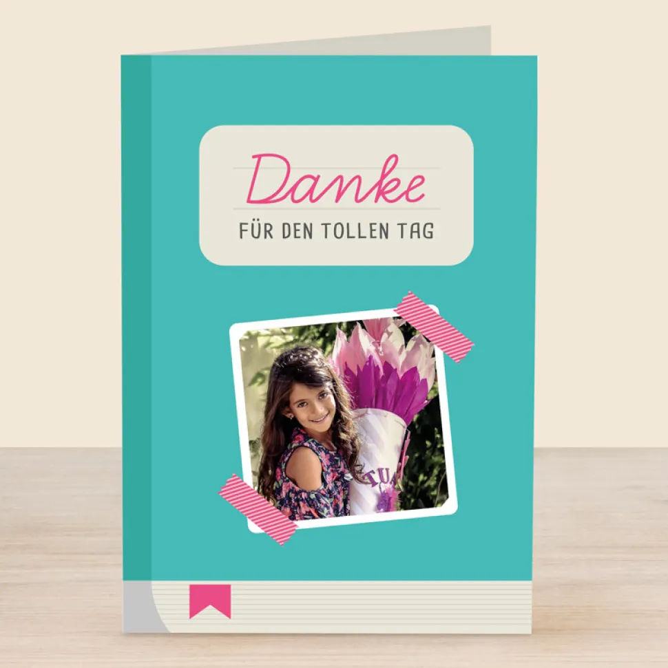 Danksagung Einschulung "Schulheft"