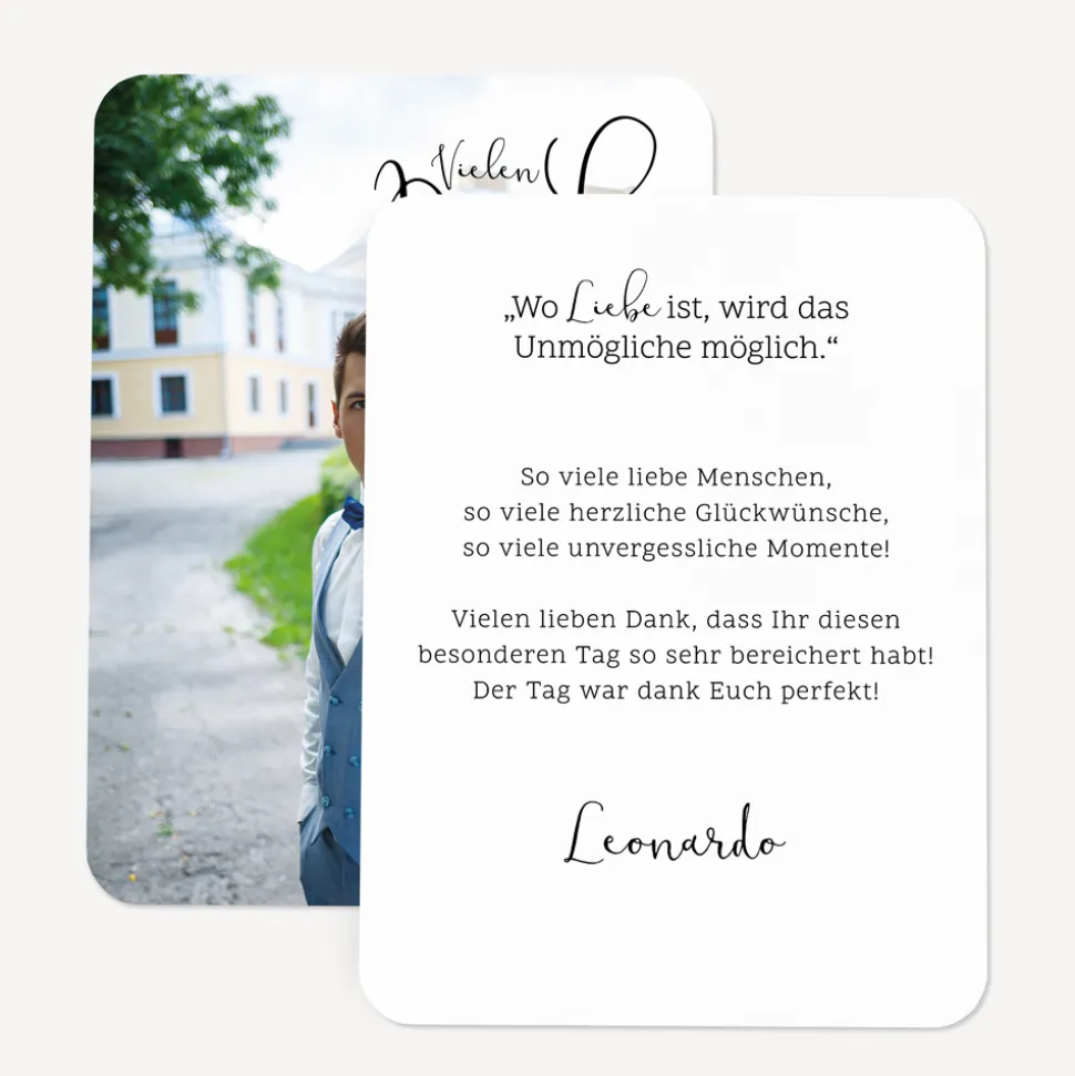 Danksagung Konfirmation runde Ecken "Minimalistisch"