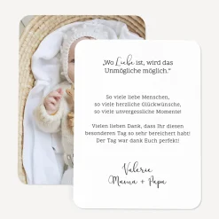 Danksagung Taufe runde Ecken "Minimalistisch"