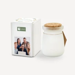 Duftkerze Vanille mit Box + Banderole "Winterkranz"