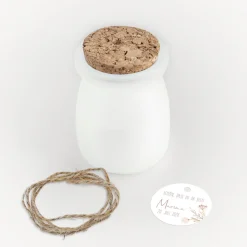 Duftkerze Vanille mit Korkdeckel + Anhänger "Natur"