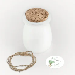 Duftkerze Vanille mit Korkdeckel + Anhänger "Baum Herzen"