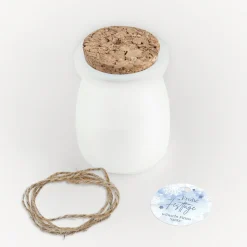 Duftkerze Vanille mit Korkdeckel + Anhänger geschäftlich