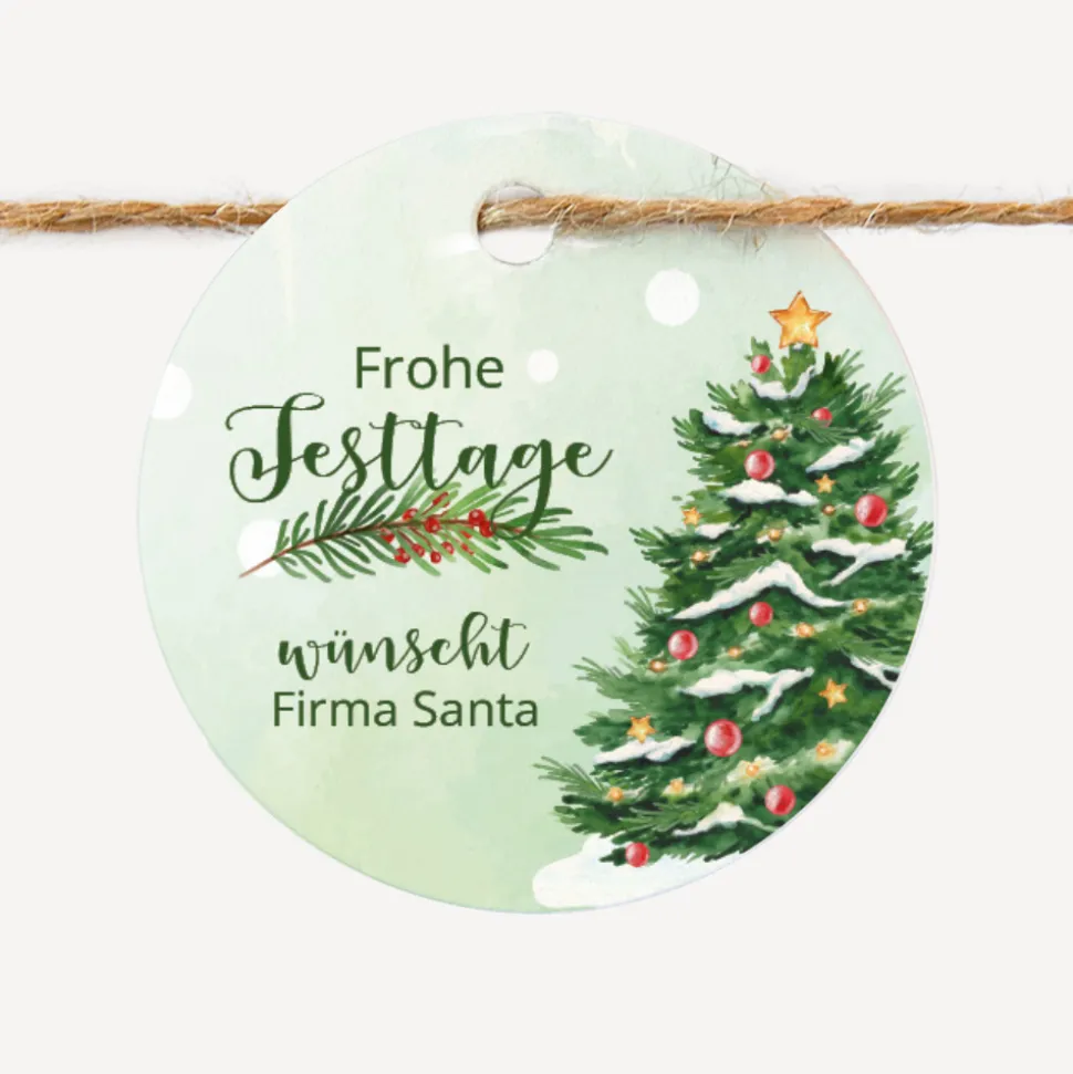 Duftkerze Vanille mit Korkdeckel + Anhänger geschäftlich "Weihnachtsbaum"