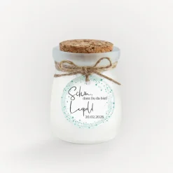 Duftkerze Vanille mit Korkdeckel + Anhänger 