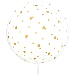 Durchsichtiger Luftballon "goldene Punkte" Ø 60 cm