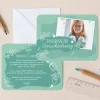 Einladung Einschulung "Farbklecks" mint