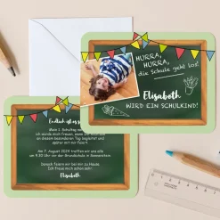 Einladung Einschulung "Hurra Schulkind"