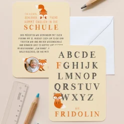 Einladung Einschulung "Schlauer Fuchs"
