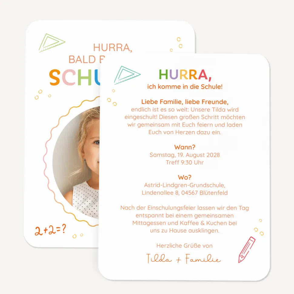 Einladung Einschulung "Schulkind"