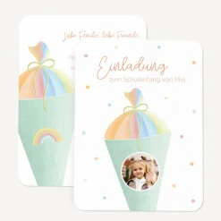 Einladung Einschulung "Zuckertüte modern"