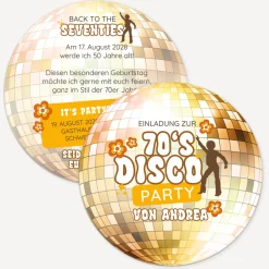 Einladung Geburtstag "70er Party"
