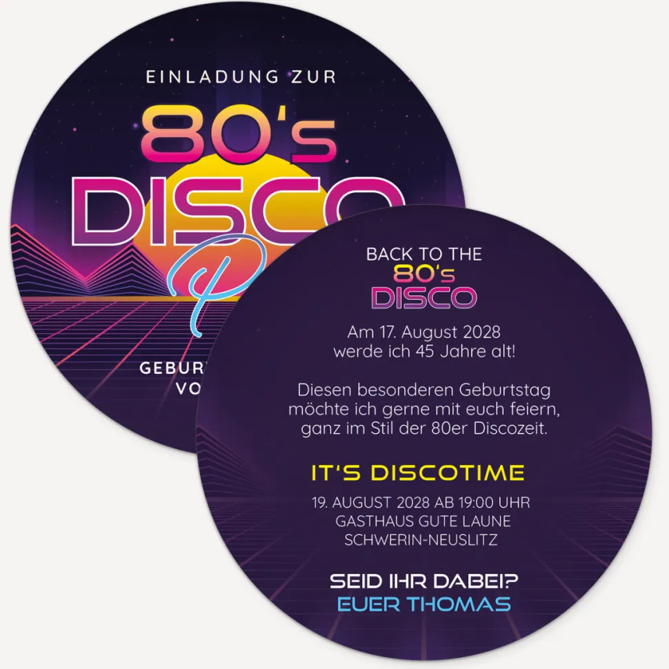 Einladung Geburtstag "80er Party"